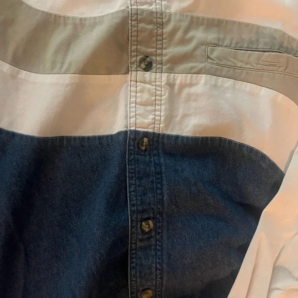 Wrangler Blue and Cream Denim Shirt - Picture 2 of 4